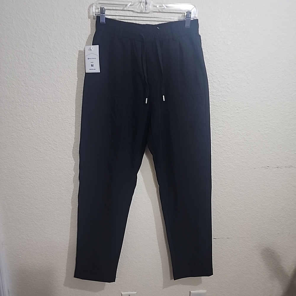 Miltipants Elastic Waist Drawstring Black Lightweight Pants Women's Size Medium